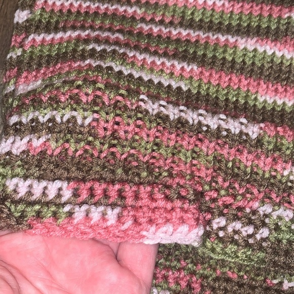 Handcrafted Multi Color knitted sweater.  Short sleeves. Pullover. - Picture 5 of 6